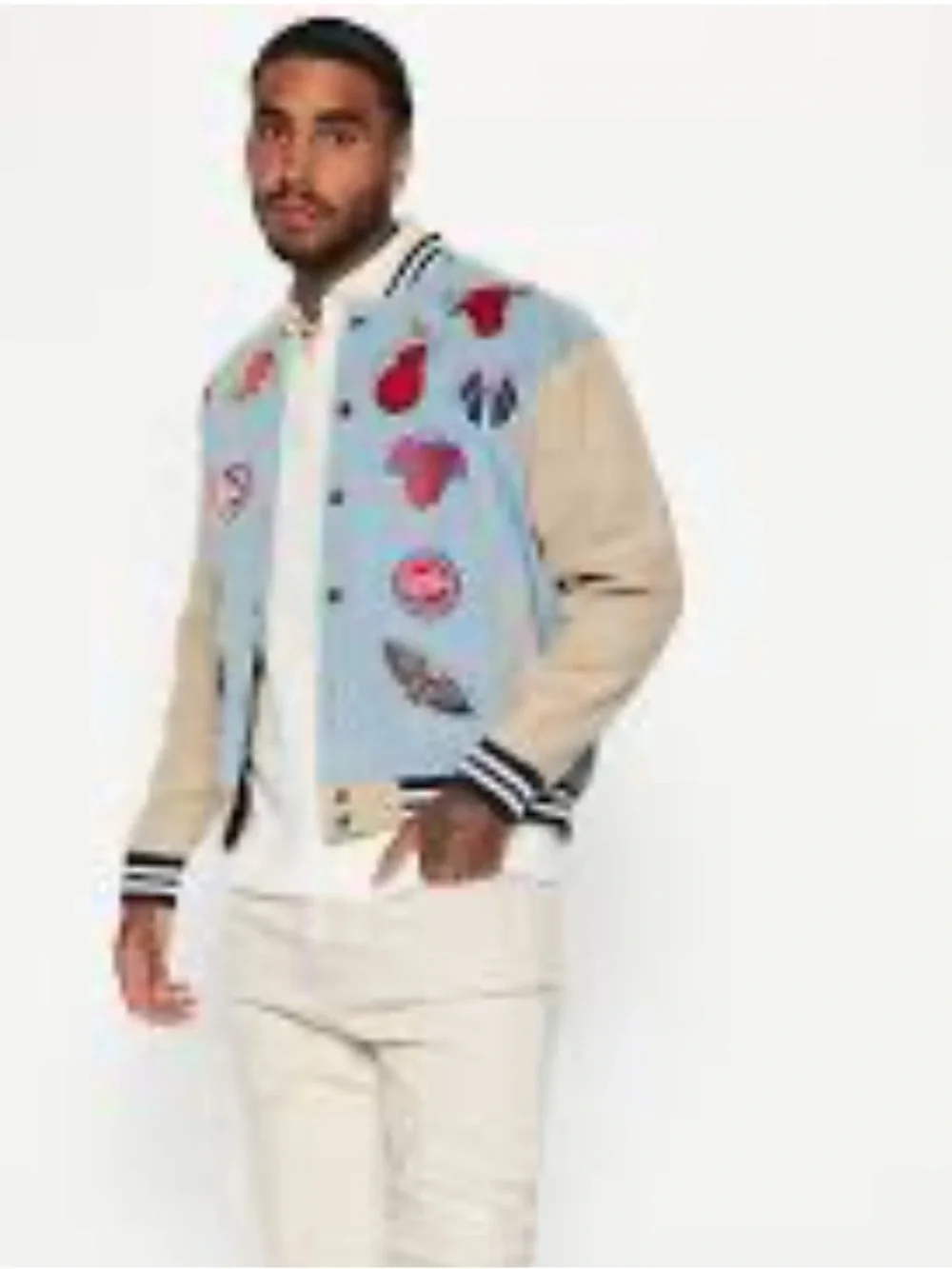 Ultra game Urban outfitters NBA logo patch letterman jacket